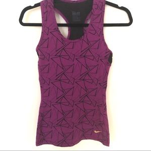 Purple Nike Dri-fit slim fit tank top